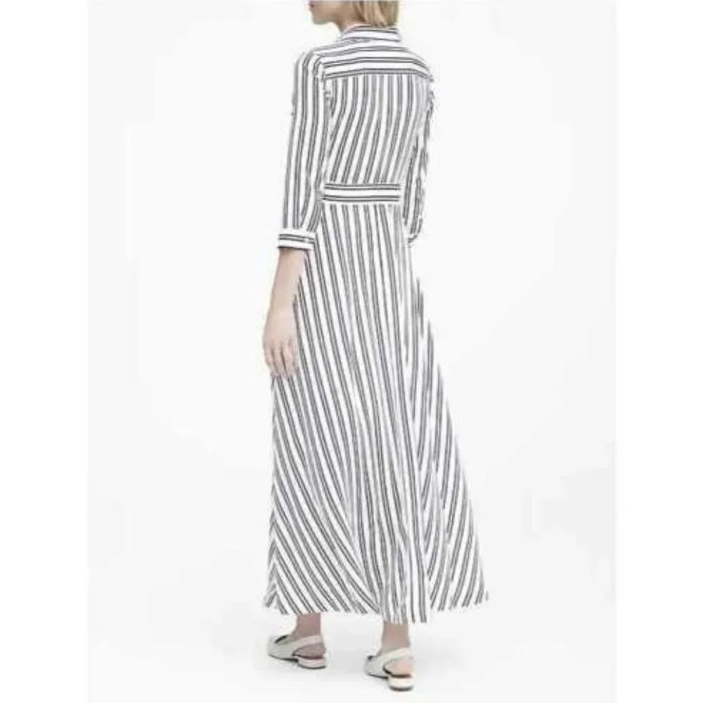 NWOT Banana Republic Striped Maxi Shirt Dress - Picture 5 of 6